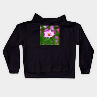 pink cosmosflowers on a flower meadow, bloom, floral Kids Hoodie